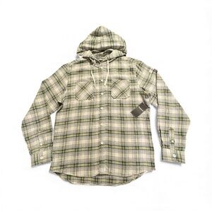 Aeropostale Plaid Hooded Button Down Shirt. Size XL NWT